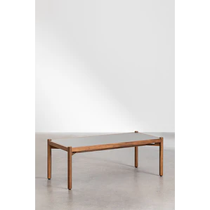 Mesa de centro para jardín en cemento y madera de acacia Damia