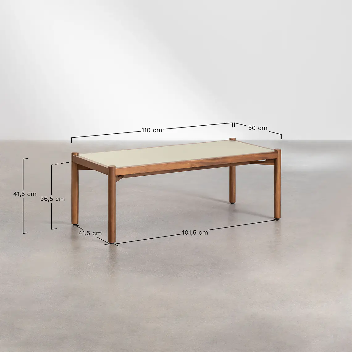 Mesa de centro para jardín en cemento y madera de acacia Damia 7
