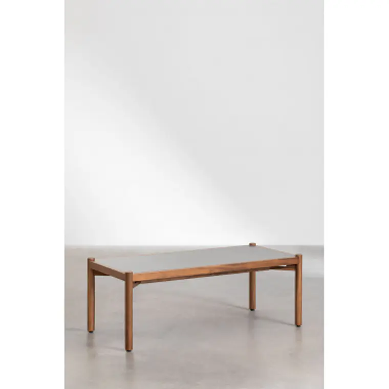 Mesa de centro para jardín en cemento y madera de acacia Damia 8
