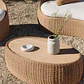 Mesa de centro para jardín ovalada 105x60 cm en madera de acacia y ratán sintético Gareva - Miniatura 1