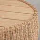 Mesa de centro para jardín ovalada 105x60 cm en madera de acacia y ratán sintético Gareva - Miniatura 6