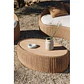 Mesa de centro para jardín ovalada 105x60 cm en madera de acacia y ratán sintético Gareva - Miniatura 12