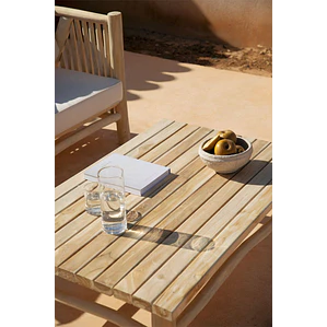 Mesa de centro para jardín rectangular 120x80 cm en madera de teca Erenia