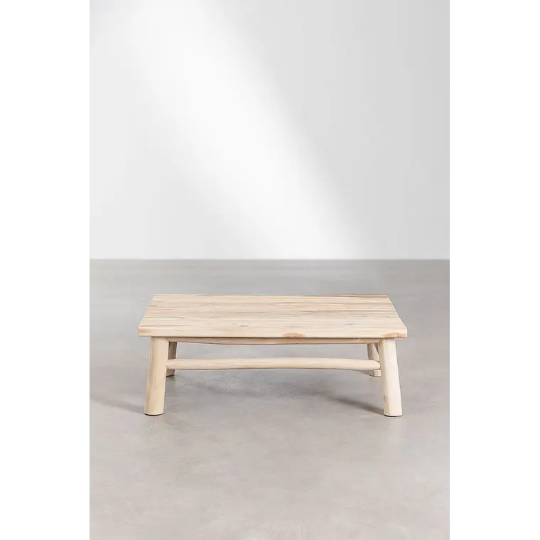 Mesa de centro para jardín rectangular 120x80 cm en madera de teca Erenia 4