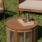 Mesa de centro para jardín redonda Ø70 cm en madera de acacia y cuerda trenzada Branova - Miniatura 1
