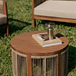 Mesa de centro para jardín redonda Ø70 cm en madera de acacia y cuerda trenzada Branova - Miniatura 2