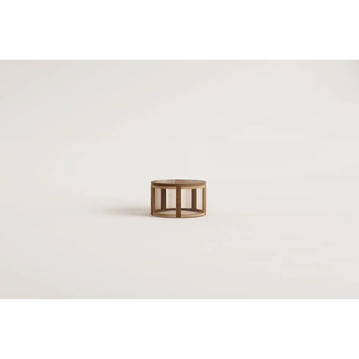 Mesa de centro para jardín redonda Ø70 cm en madera de acacia y cuerda trenzada Branova 8