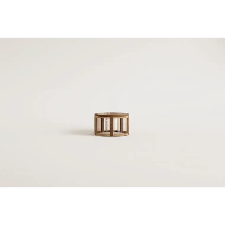 Mesa de centro para jardín redonda Ø70 cm en madera de acacia y cuerda trenzada Branova 8
