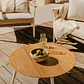 Mesa de centro para jardín redonda Ø80 cm en madera de teca y aluminio Neria - Miniatura 1
