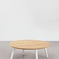 Mesa de centro para jardín redonda Ø80 cm en madera de teca y aluminio Neria - Miniatura 3