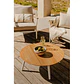 Mesa de centro para jardín redonda Ø80 cm en madera de teca y aluminio Neria - Miniatura 8