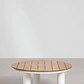 Mesa de centro para jardín redonda Ø80 cm en madera de teca y aluminio Valena - Miniatura 3