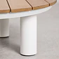 Mesa de centro para jardín redonda Ø80 cm en madera de teca y aluminio Valena - Miniatura 4