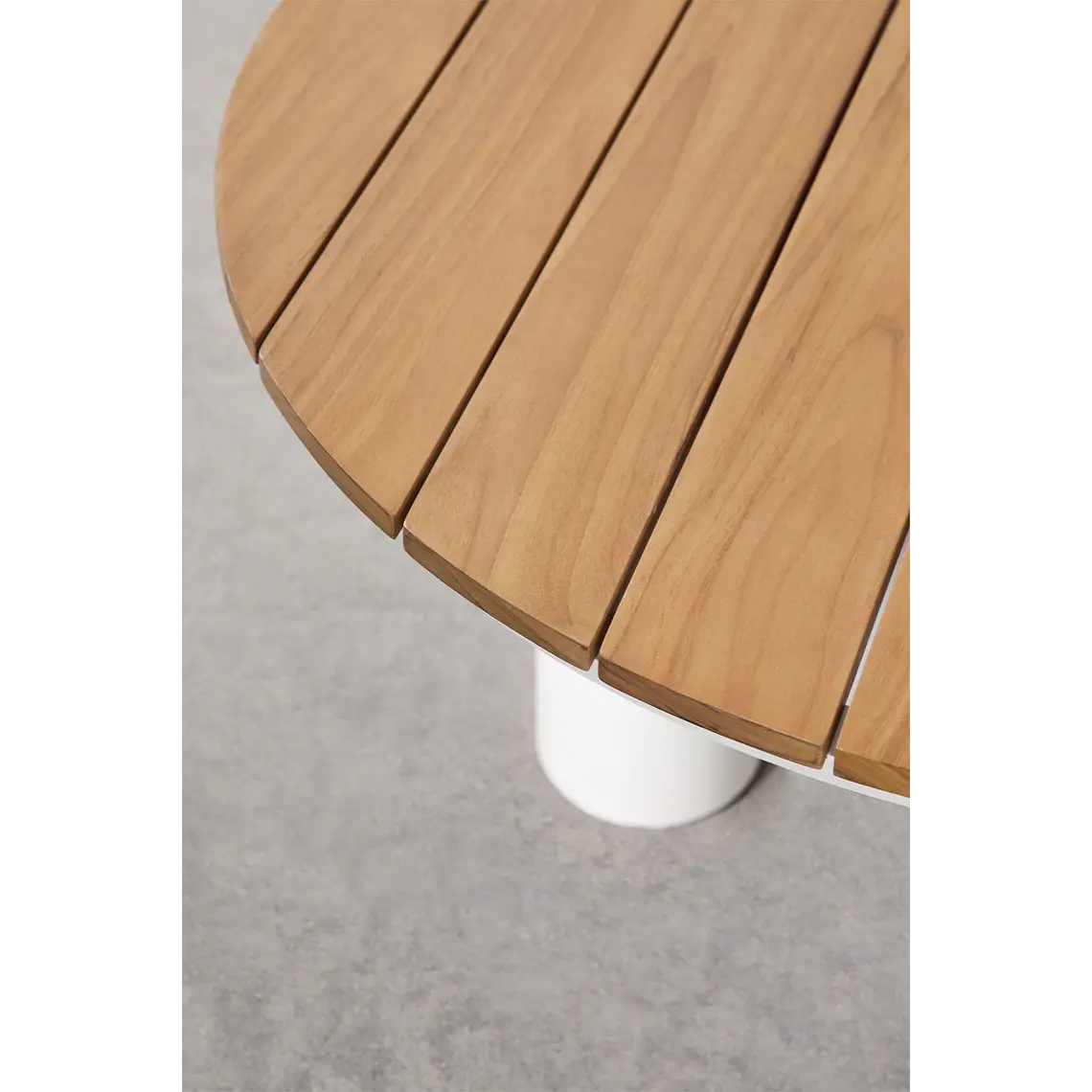 Mesa de centro para jardín redonda Ø80 cm en madera de teca y aluminio Valena 5