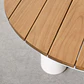 Mesa de centro para jardín redonda Ø80 cm en madera de teca y aluminio Valena - Miniatura 5