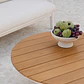 Mesa de centro para jardín redonda Ø90 cm en madera de teca y aluminio Varena - Miniatura 3