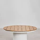 Mesa de centro para jardín redonda Ø90 cm en madera de teca y aluminio Varena - Miniatura 4