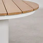 Mesa de centro para jardín redonda Ø90 cm en madera de teca y aluminio Varena - Miniatura 5