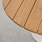 Mesa de centro para jardín redonda Ø90 cm en madera de teca y aluminio Varena - Miniatura 6