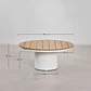 Mesa de centro para jardín redonda Ø90 cm en madera de teca y aluminio Varena - Miniatura 8