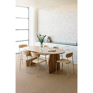 Mesa de comedor ovalada 200x100 cm en madera de acacia