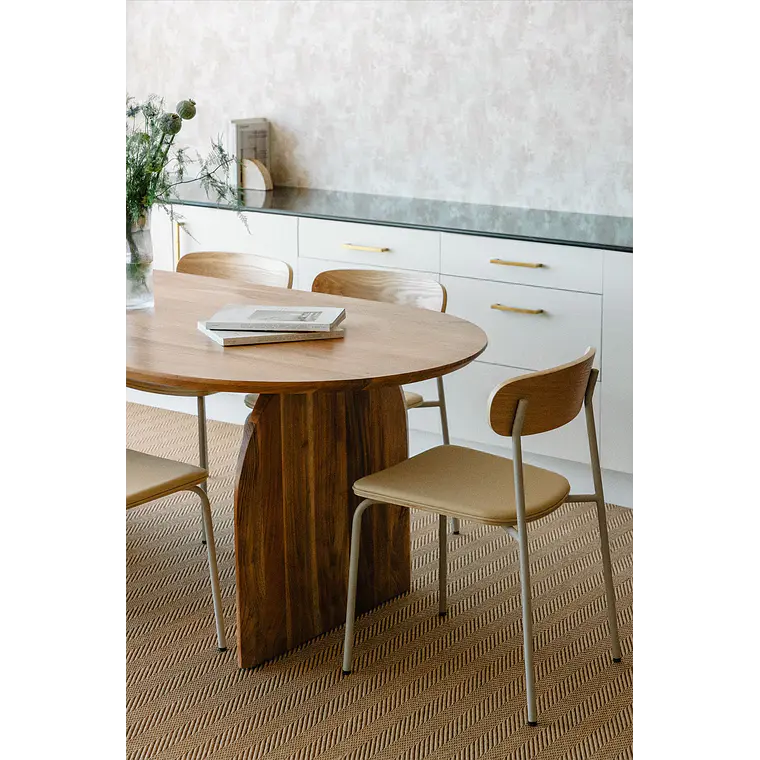 Mesa de comedor ovalada 200x100 cm en madera de acacia 2