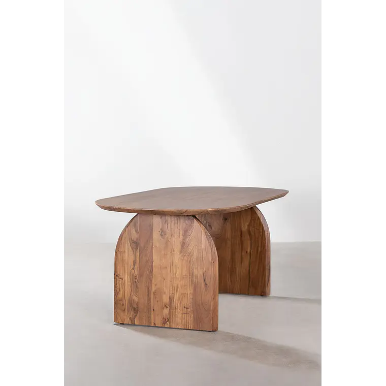 Mesa de comedor ovalada 200x100 cm en madera de acacia 4