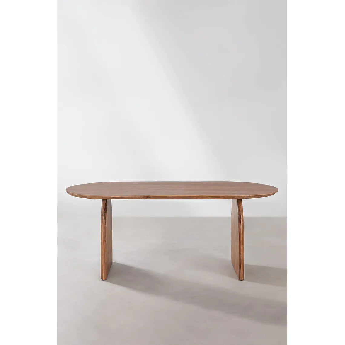 Mesa de comedor ovalada 200x100 cm en madera de acacia 5