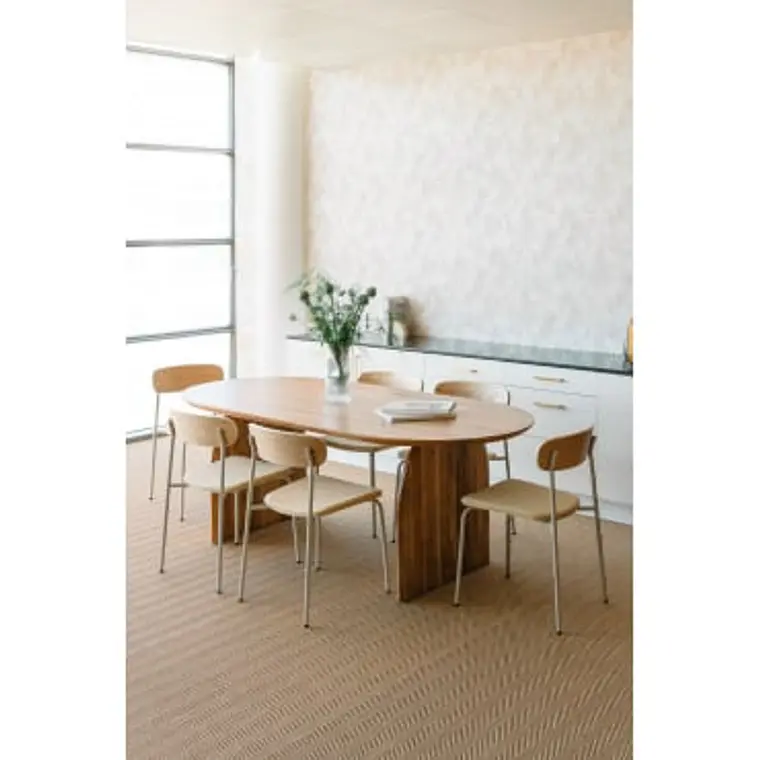 Mesa de comedor ovalada 200x100 cm en madera de acacia 10