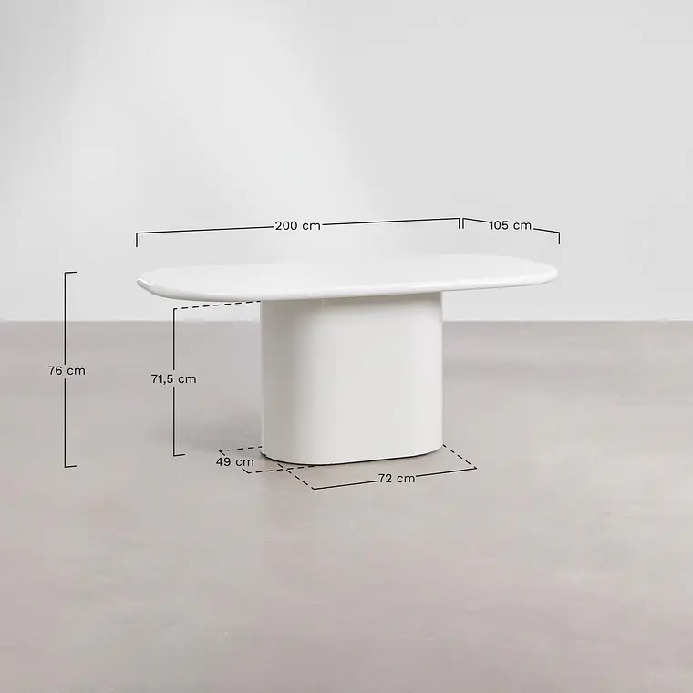 Mesa de comedor ovalada 200x105 cm en MDF 8