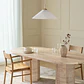 Mesa de comedor ovalada 220x100 cm en cemento look travertino - Miniatura 1