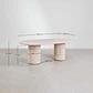 Mesa de comedor ovalada 220x100 cm en cemento look travertino - Miniatura 8