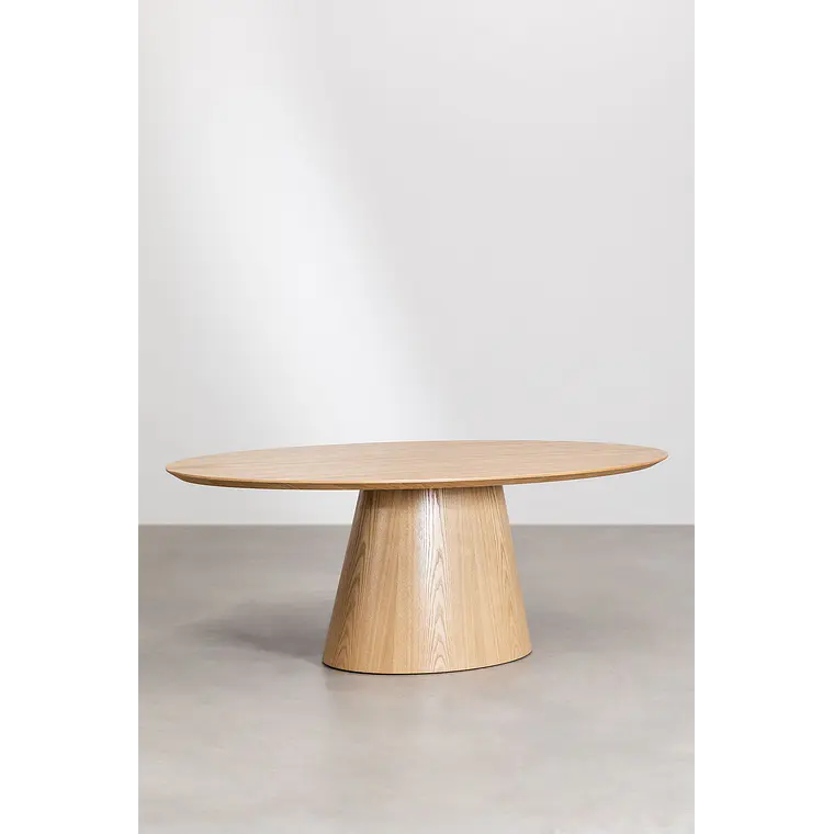 Mesa de comedor ovalada 220x120 cm en madera y MDF 3