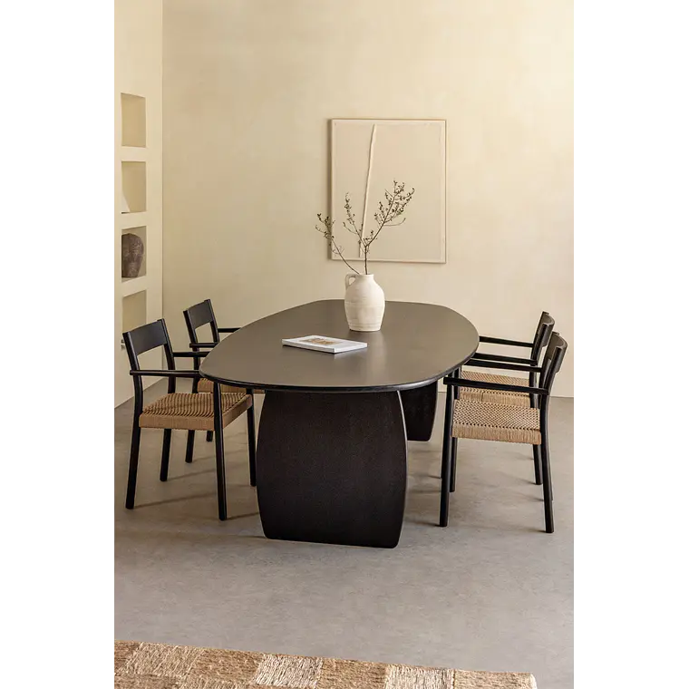 Mesa de comedor ovalada 260x120 cm en madera de mango 1