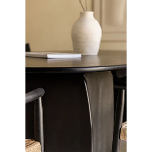 Mesa de comedor ovalada 260x120 cm en madera de mango