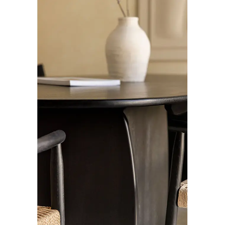 Mesa de comedor ovalada 260x120 cm en madera de mango 2