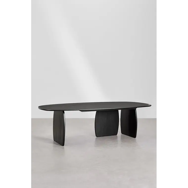Mesa de comedor ovalada 260x120 cm en madera de mango 3