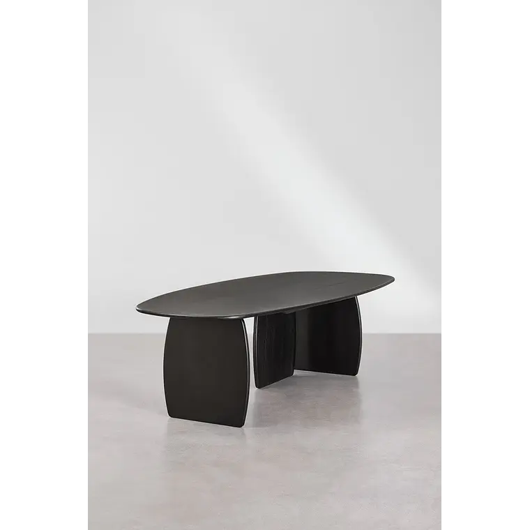 Mesa de comedor ovalada 260x120 cm en madera de mango 4