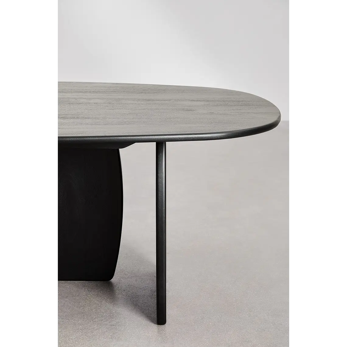 Mesa de comedor ovalada 260x120 cm en madera de mango 5