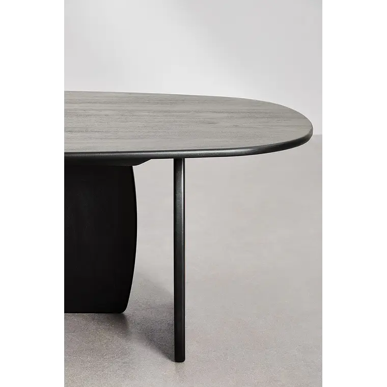 Mesa de comedor ovalada 260x120 cm en madera de mango 5