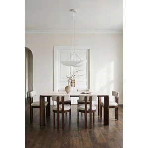 Mesa de comedor rectangular 200x100 cm en vidrio templado y MDF