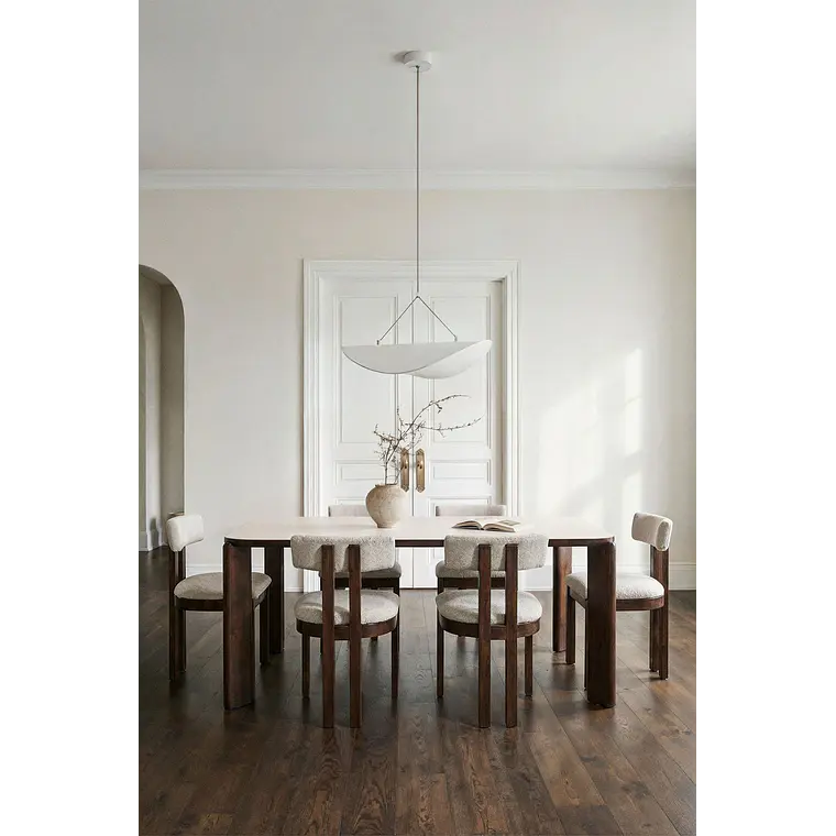 Mesa de comedor rectangular 200x100 cm en vidrio templado y MDF 2