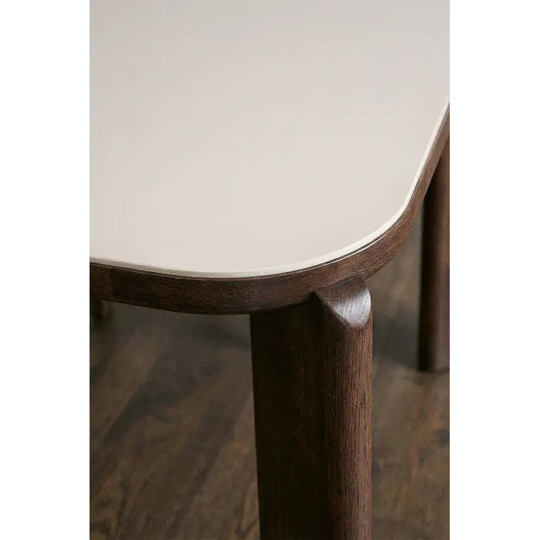 Mesa de comedor rectangular 200x100 cm en vidrio templado y MDF 3