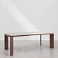 Mesa de comedor rectangular 200x100 cm en vidrio templado y MDF - Miniatura 4