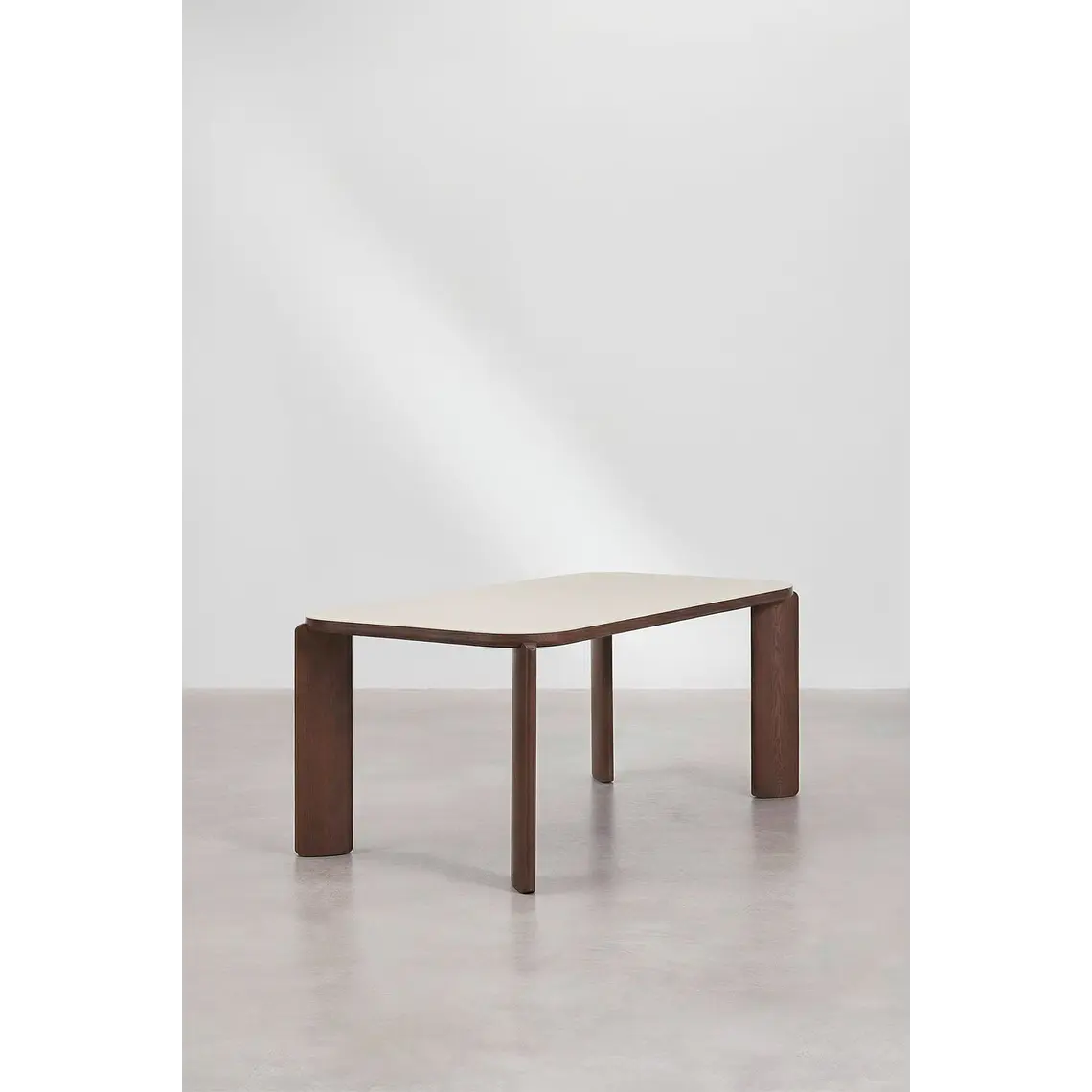 Mesa de comedor rectangular 200x100 cm en vidrio templado y MDF 5