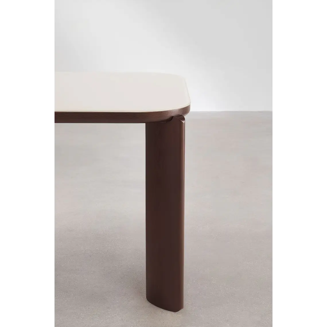 Mesa de comedor rectangular 200x100 cm en vidrio templado y MDF 6
