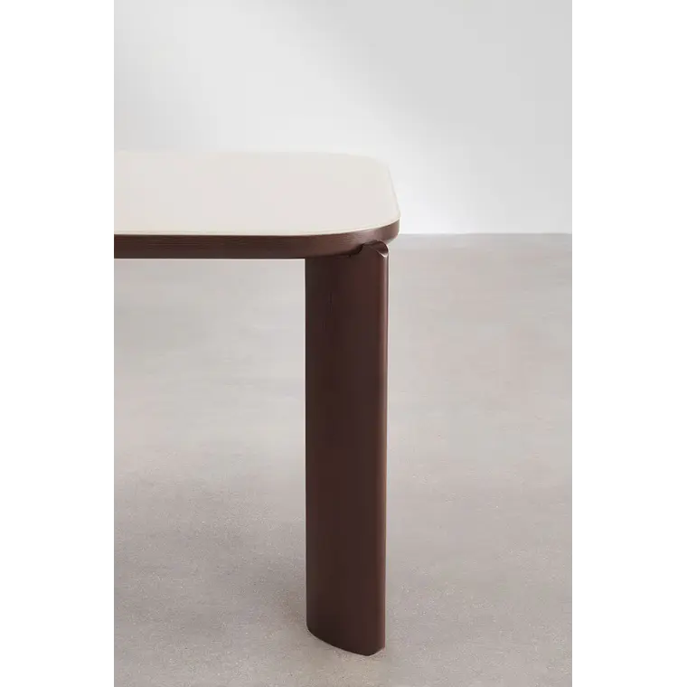 Mesa de comedor rectangular 200x100 cm en vidrio templado y MDF 6
