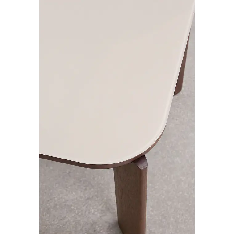 Mesa de comedor rectangular 200x100 cm en vidrio templado y MDF 7