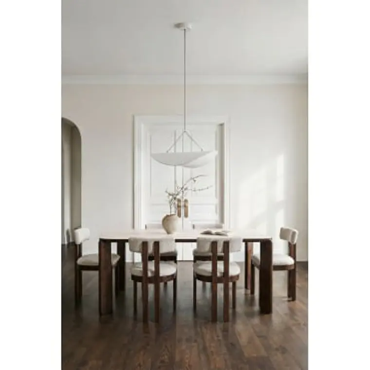 Mesa de comedor rectangular 200x100 cm en vidrio templado y MDF 10