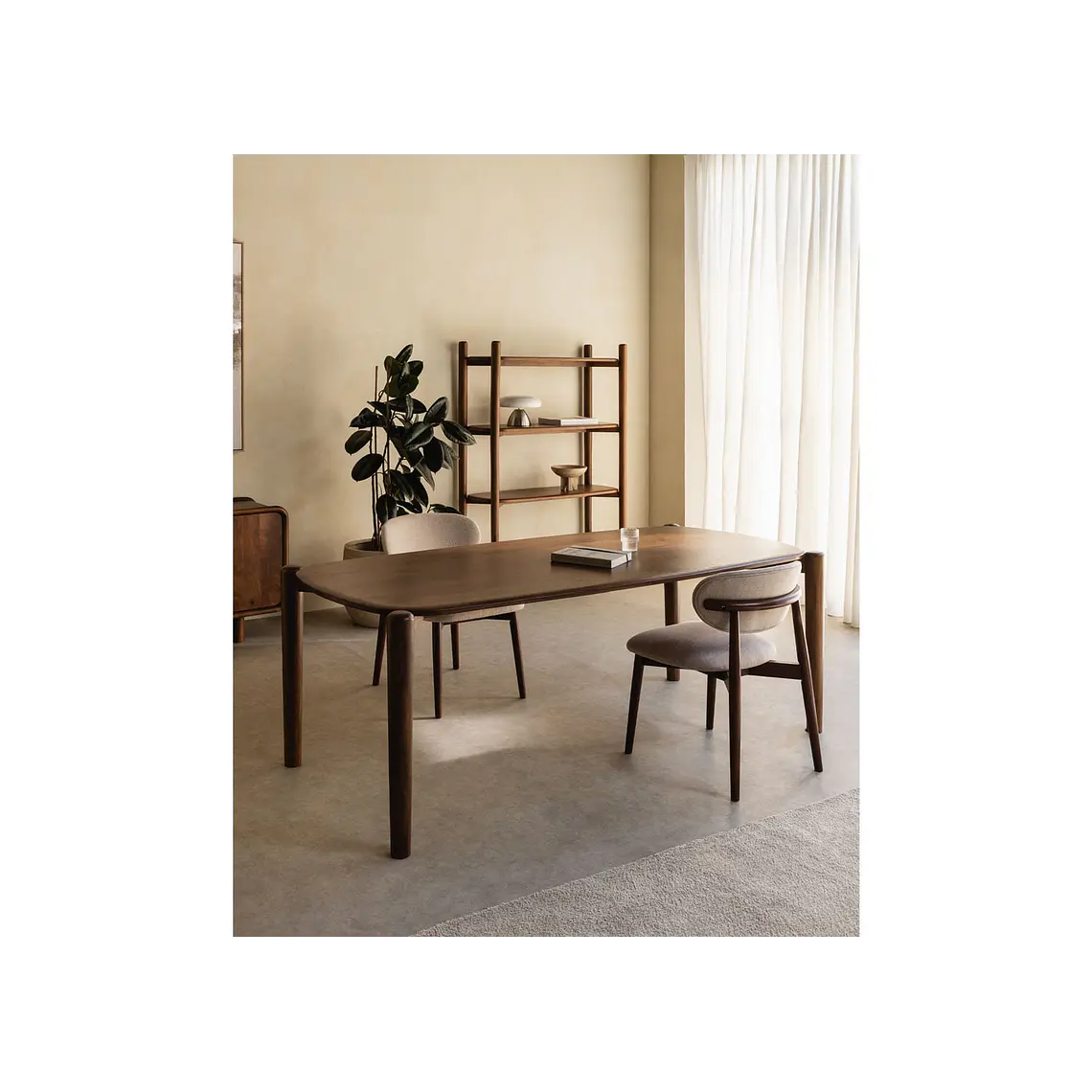 Mesa de comedor rectangular 200x90 cm en madera de mango 1
